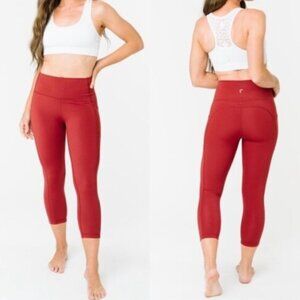 Zyia Pocket Light n Tight 7/8 Leggings Buttery Soft Material Red Size 12